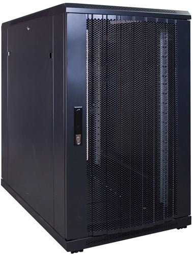 18U server rack with perforated door 600x1000x1000mm (WxDxH)