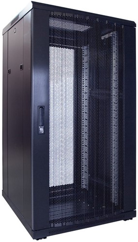 22U server rack with perforated door 600x600x1200mm (WxDxH)