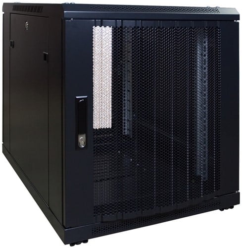 12U mini server rack with perforated 600x600x720mm (WxDxH)