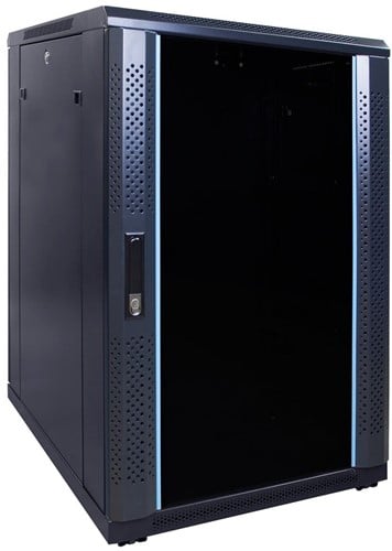 18U server rack with glass door 600x800x1000mm (WxDxH)