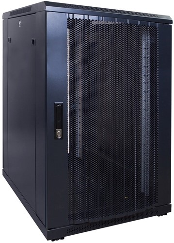 18U server rack with perforated door 600x800x1000mm  (WxDxH)