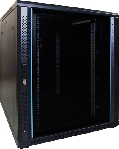 18U server rack with glass door 800x1000x1000mm (WxDxH)