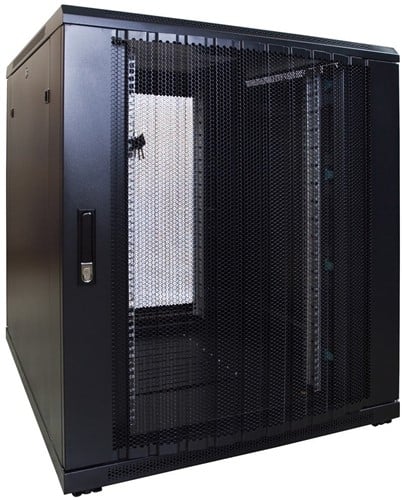 18U server rack with perforated door 800x1000x1000mm (WxDxH)