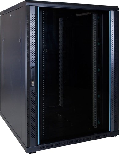 22U server rack with glass door 800x1000x1200mm (WxDxH)