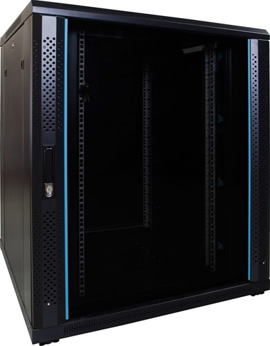 18U server rack with glass door 800x800x1000mm (WxDxH)