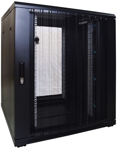 18U server rack with perforated door 800x800x1000mm (WxDxH)