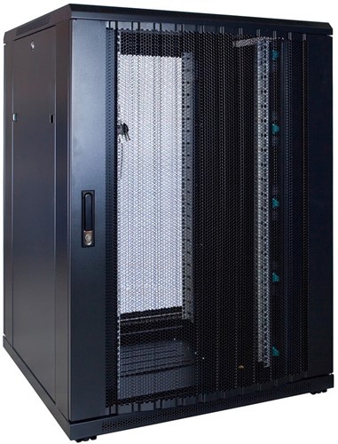 22U server rack with perforated door 800x800x1200mm (WxDxH)