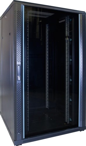 27U server rack with glass door 800x800x1400mm (WxDxH)