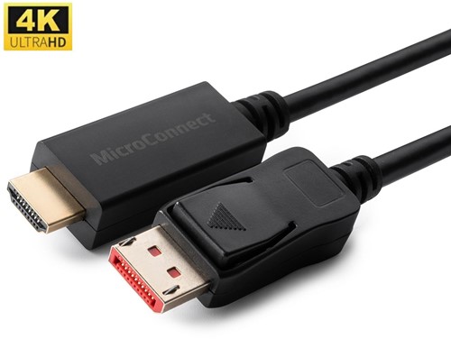 MicroConnect 4K DisplayPort 1.4 - HDMI 2.0 Cable 2m
